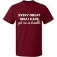 thumbnail image 2 of OXI T-Shirt - Every Great Idea I Have, Basic Casual T-Shirt for Men's and Women Fleece T-Shirt Short Sleeve - Cardinal Red 3X-Large, 2 of 3