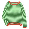 thumbnail image 1 of Nouveau Pull Tricoté Rayé Design Contrasté Manches Longues, 1 of 7