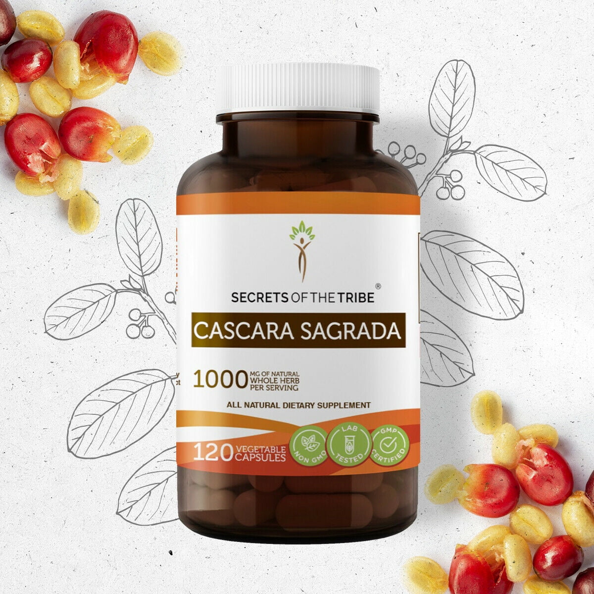 Secrets of the Tribe Cascara Sagrada 120 Capsules, 500 mg, Responsibly ...