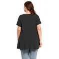 thumbnail image 5 of LARACE Plus Size Blouse for Women Short Sleeve Casual Shirt Tunic Tops T-Shirt Loose Shirt, 5 of 8