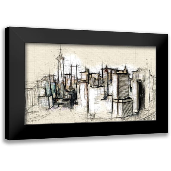 Bolokofsky, Ronald 14x10 Black Modern Framed Museum Art Print Titled - Architectural Skyline
