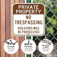 thumbnail image 4 of Private Property No Trespassing Brown Sign, 12x12 Aluminum, 4 of 8