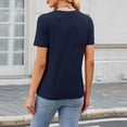 thumbnail image 4 of Icvfdpl Shirts For Women Slim Fit Short Sleeve With Button Design Striped Pattern Top Casual Wear Outwear Soft S, 4 of 5