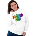 thumbnail image 4 of XOMG POP Colorful Neon Rainbow Logo Women Crewneck Sweatshirt Brisco Brands X, 4 of 6
