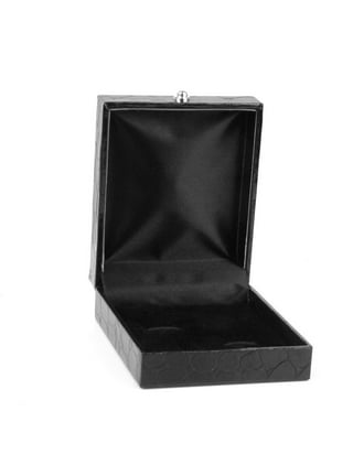Black Leatherette Cufflink Case & Ring Storage Organizer Men's Jewelry Box for Cufflinks