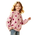 thumbnail image 4 of WhouRiu Girls Casual Neck Sweatshirts Fall Cozy Polka Dot Print Pullover Sweatshirt 2-15 Years, 4 of 6