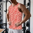 thumbnail image 5 of Cauagu Red Pretty Flowers Print Men's Sleeveless Muscle Shirts,Tank Tops Quick Dry Workout Tank Top Gym Muscle Tee Fitness Bodybuilding T Shirt for Men-Small, 5 of 7