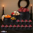 thumbnail image 4 of PMU Halloween Cauldron 16pc- 12",10",8",6", (12) 3" Witch Plastic Cauldron Candy bowl Black, For Halloween Decor, 4 of 6