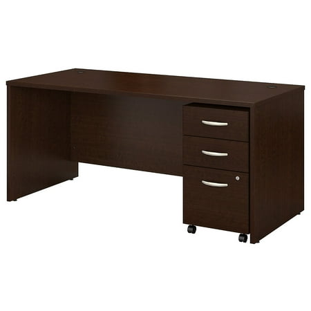 UPC: 0042976984120 | Bush Business Furniture 66 x 30 in. Series C Office Desk with Mobile File Cabinet – Mocha Cherry