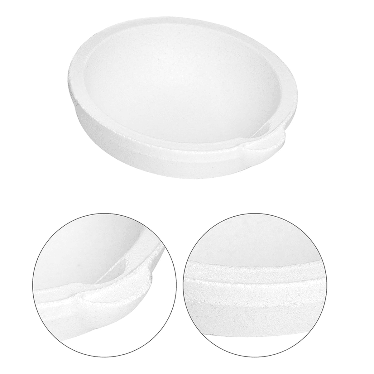 QWORK 4-Pack Ceramic Crucible Bowls - 250g Quartz Melting Dishes For Gold, Silver, Metal Alloy Casting