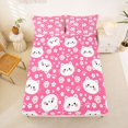 thumbnail image 5 of Homewish Lovely Cat Animal Queen Sheets,Kawaii Pet Paws Queen Sheet Sets,White Pink,4-Piece,1 Flat Sheet, 1 Fitted Sheet and 2 Pillowcases, 5 of 6