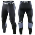 thumbnail image 2 of Aimik Hanes Compression Pants for Men 3/4 Capri Leggings Dry Fit Workout Running Athletic Gym Tights Bottom with Pockets Gray XL, 2 of 5