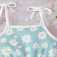 thumbnail image 5 of BFHHYA Little Girls Summer Floral Romper Adjustable Tie-Up Strap Short Jumpsuits Cute Shorts Overalls for Girls Size 2-5 Years, 5 of 6