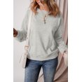 thumbnail image 6 of Women's Gray Solid Fleece Lined Drop Shoulder Terry Sweatshirt - [ZhiHiMeRi] | (US 20-22)2XL, 6 of 6