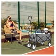 thumbnail image 7 of 36X19'' Collapsible Utility Wagon, One-Pull Foldable Cart, Large 262L Capacity Heavy-Duty Portable Wagon, With Durable Steel Frame, Rubber Wheel, Comfortable Grip, for Groceries, Shopping,Camp, 7 of 7
