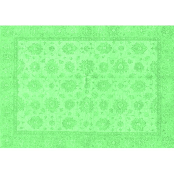 Ahgly Company Indoor Rectangle Oriental Emerald Green Traditional Area Rugs, 6' x 9'