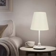 thumbnail image 5 of Set of 6 Small LampShades, E14 Base Cloth Lamp Shade Replacement, Cream Coloured PVC Lampshades for Chandelier Wall Lamp Clip On Candelabra Bulb 26-27, 5 of 5