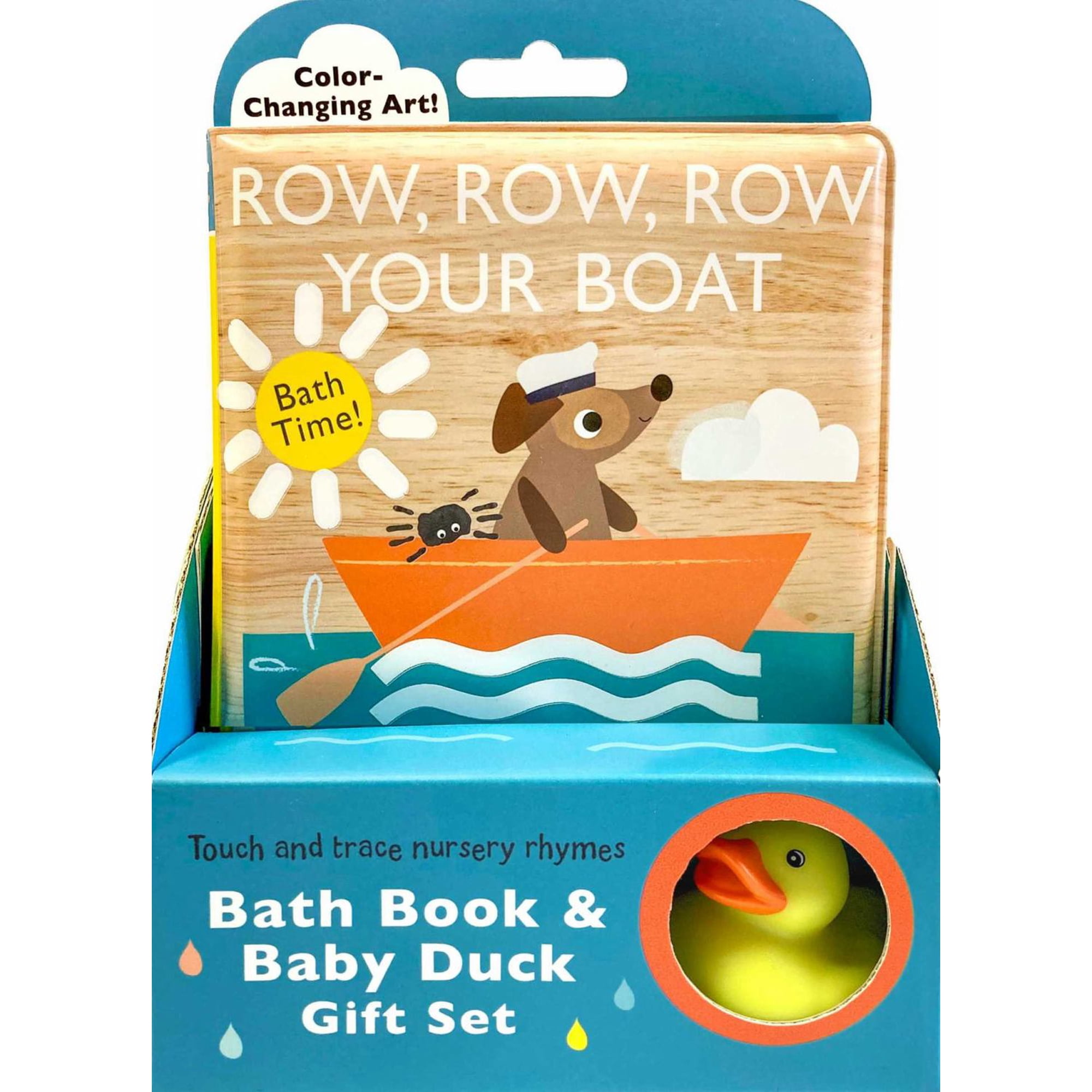 Touch and Trace Nursery Rhymes: Row, Row, Row Your Boat Bath Book and Baby Duck Gift Set (Hardcover)