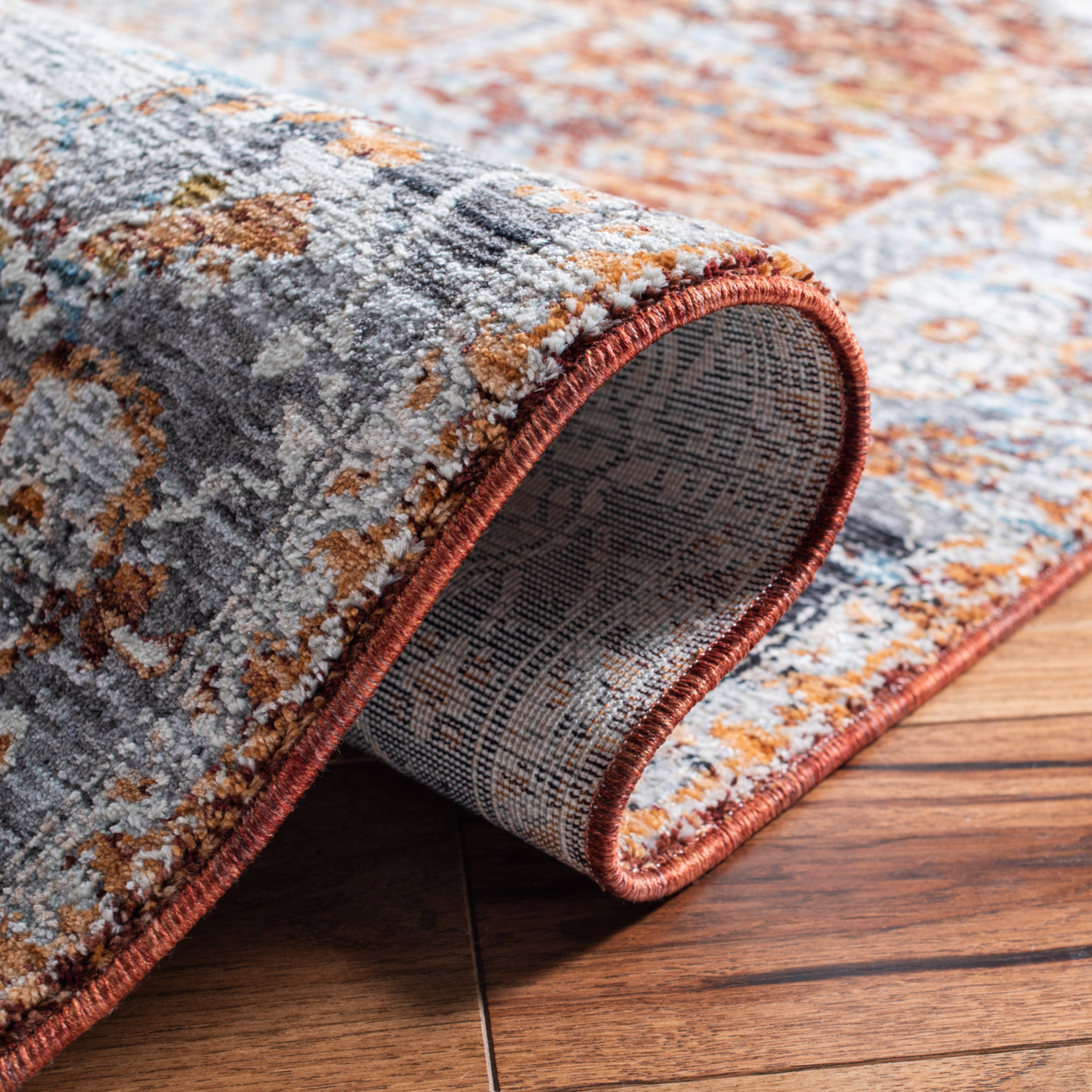 SAFAVIEH Limitee Abigail Medallion Runner Rug, Beige/Rust, 2' x 10'