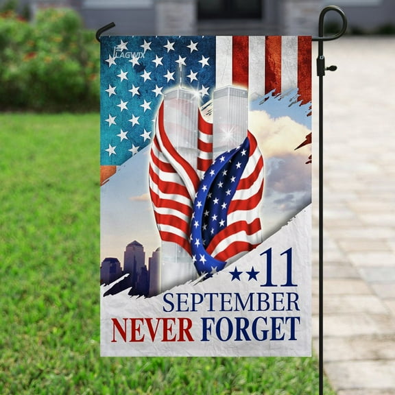 Flagwix American Flag With The Twin Towers Patriot Day 911 Never Forget American Flag Premium Polyester US Flag for Outside