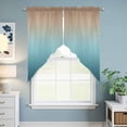 thumbnail image 6 of Navy Blue Brown Ombre Kitchen Window Curtains, Swag Curtains Valance for Bedroom Living Room Bathroom, Teal Gradient Color Modern Abstract Art Rod Pocket Window Curtain Block Drapes 2 Panels 36"x36", 6 of 9
