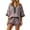 Dark Purple, variant on Summer Casual 2 Piece Sets for Women Trendy Striped Loose Fit 3/4 Sleeve V-Neck Top and Elastic Waist Shorts Stylish Color Block Design Beach Holiday Matching Outfits Sky Blue L