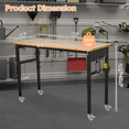 thumbnail image 5 of Height Adjustable Workbench with Power Outlet,60" Rolling Work Tables with 4 Lockable Casters, Oak Wood Work Bench for Garage, Workshop, Office, 5 of 5
