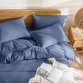 thumbnail image 2 of Cotton Duvet Cover Queen Size Pinstriped Comforter Cover with Button Washed Cotton Breathable Soft Solid Bedding Set Duvet Cover ×in & Pillowcases (NO Comforter), 2 of 9