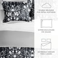 thumbnail image 3 of Noble Linens Black Reversible Secret Garden Print 2-Piece Duvet Cover Set, Twin/TwinXL, 3 of 12