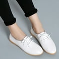 thumbnail image 6 of Xinyolin Vintage Women Faux Leather Shoes Round Closed Toe Lace-up Anti Skid Loafers, 6 of 8