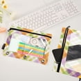 thumbnail image 4 of Colorful Gingham 2 Pack Pencil Pouch for 3 Ring Binder Smooth Zipper Folders with Pockets Clear Window Pencil Case, 4 of 6