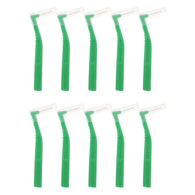 EeaseMX 10 cepillos dentales domésticos portátiles con hilo dental y cepillos para placa en forma de L