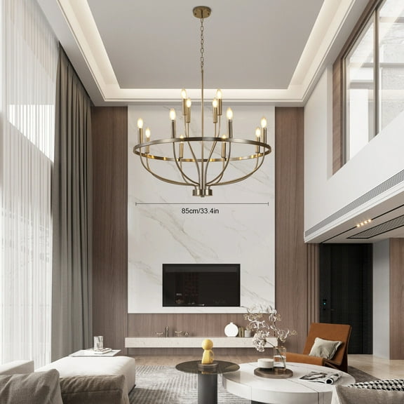 Industrial Chandelier 12 Lights Pendant Lamp Living Room Lighting Fixture Ceiling Mount