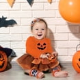 thumbnail image 2 of Baby Girl Halloween Outfit 4-Piece Pumpkin Set – Jack-O’-Lantern Bodysuit, Striped Pants, Tutu Skirt & Headband (3 months), 2 of 7