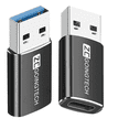 thumbnail image 1 of 2 Pzs Adaptador Otg Usb Tipo C Hembra A Usb 3.0 Macho 5gbps Xtellar Negro/2pzs, 1 of 3