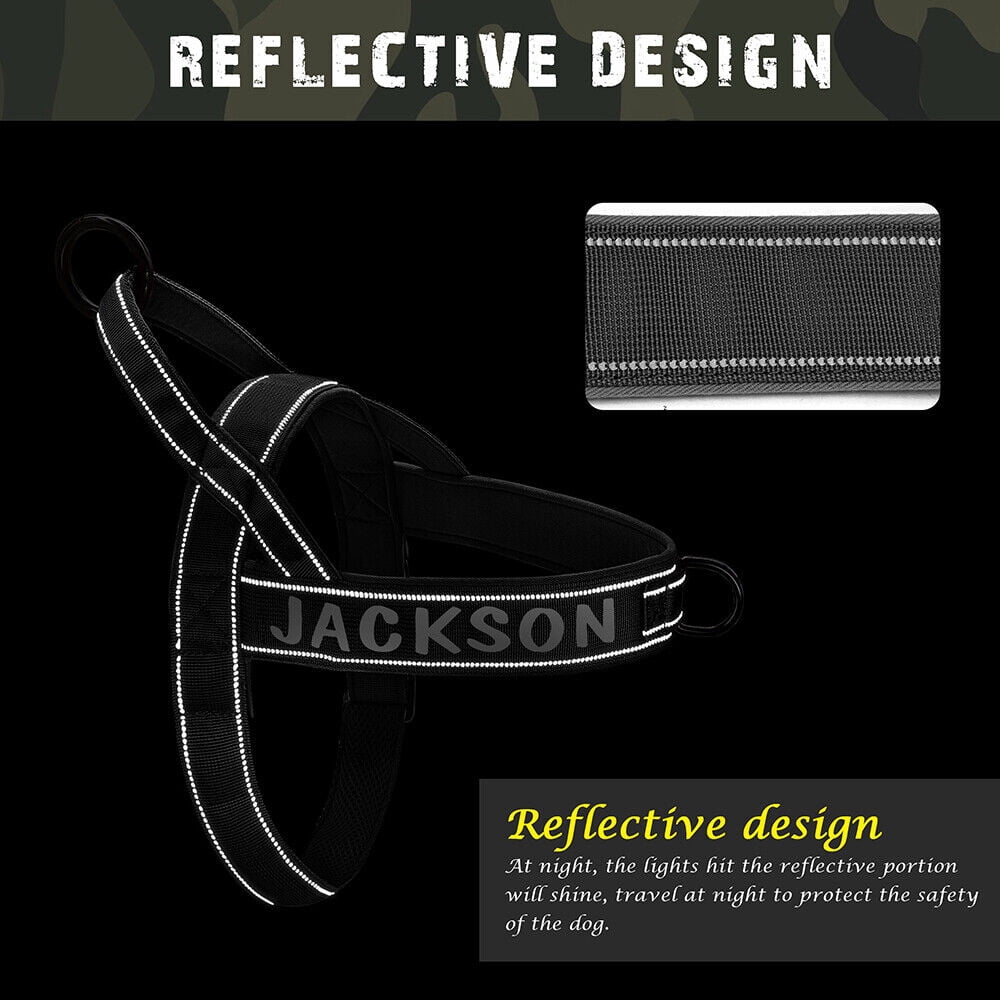 Pet Artist No Pull Dog Harness for Medium Large Dogs Reflective Personalized Name ID Strap Vest Front Leading