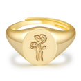 thumbnail image 1 of Women Open Ring Alloy Adjustable All-match Flower Finger Ring Knuckle Ring, 1 of 10