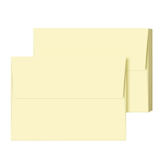A6 Cream Envelopes – Fits 4.5" x 6" Greeting Cards, Wedding Invitations, Photos, Announcements – 28lb Bond, 70lb Text, 105 GSM – 4 3/4" x 6 1/2" – 25 per Pack