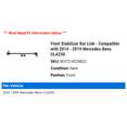 thumbnail image 2 of Front Stabilizer Bar Link - Compatible with 2014 - 2019 Mercedes-Benz CLA250 2015 2016 2017 2018, 2 of 2