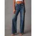 thumbnail image 6 of EMMIOL Women's High-Waisted Seamed Wide-Leg Jeans Stretchy Vintage Washed Denim Pants Casual Y2K Streetwear Trousers, 6 of 8