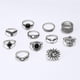 thumbnail image 5 of Anillos para mujer, regalos para mujer, anillo tallado con cara de sol y diamantes negros huecos., 5 of 5
