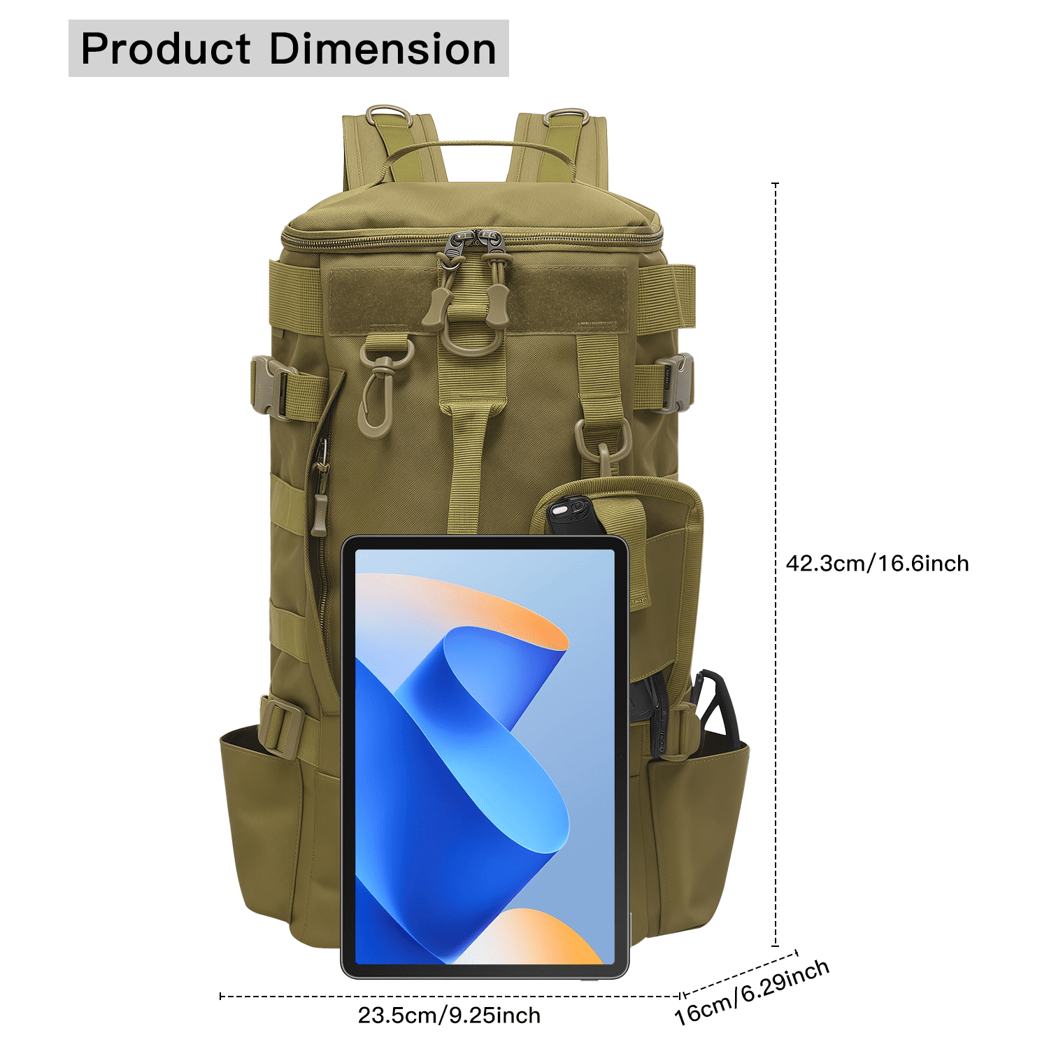 AGOPLEE Unisex Fishing Backpack with Rod Holder, Fishing Tackle Sling Bag, Brown