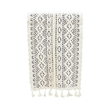 

140x24cm Exquisite Table Cloth Table Cover Lace Hollow Out Flower Pattern for Table
