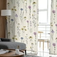 thumbnail image 4 of Sheer Curtains 72 inches Long, Watercolor Plant Sunflower Plants Flower Printing Light Filtering Sheer Window Curtains Rod Pocket Voile Drapes for Bedroom Living Room, 52"W x 72"L 2 Panels, 4 of 7