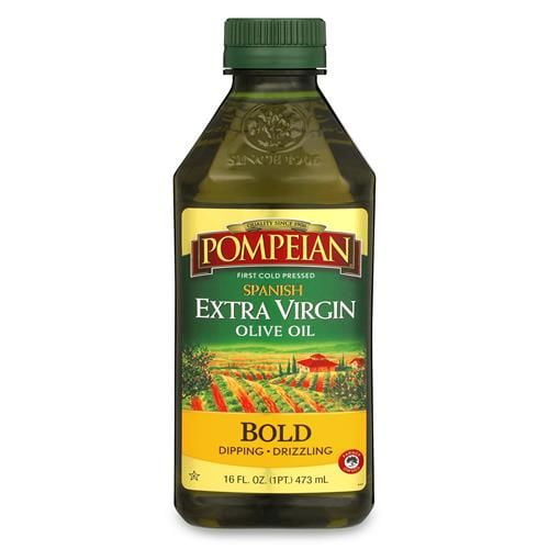 Pompeian Spanish Bold Extra Virgin Olive Oil, Contains Polyphenols, First Cold Pressed, Strong, Fruity Flavor, Perfect For Dipping And Drizzling, 16 Fl. Oz - Pack of 2