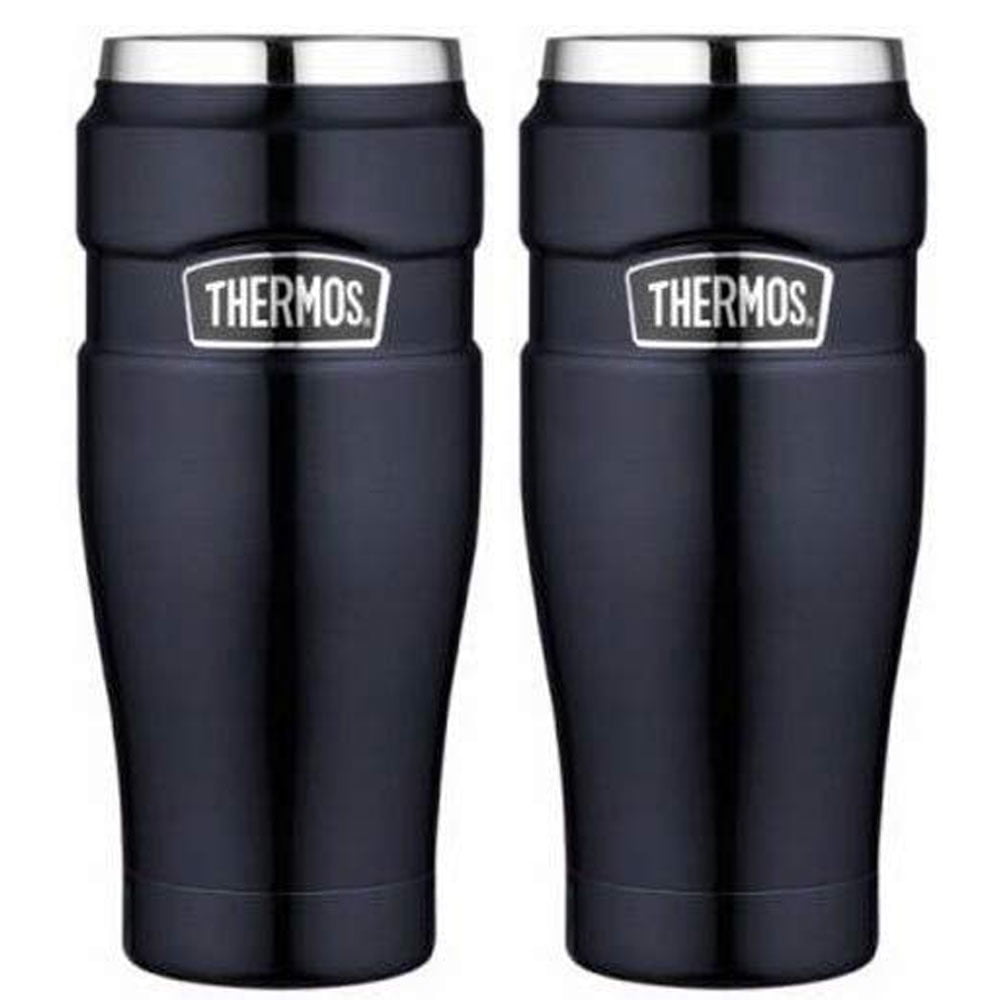 2 Thermos Stainless King 16Ounce Travel Tumbler, Midnight Blue