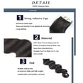 thumbnail image 3 of Wavy Natural Black Tape in Human Hair Extensions for Women Human Hair Body Wave 14 Inch Invisible Double Sided Skin Weft Tape in Hair Extensions 20pcs/pack, 3 of 7