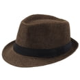 thumbnail image 3 of Men‘s Breathable Linen Top Hat Outdoor Straw Sun Hat Jazz Hat Black, 3 of 5