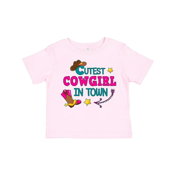 Inktastic Cutest Cowgirl in Town with Cowgirl Hat and Boots Girls Toddler T-Shirt