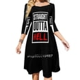 thumbnail image 2 of Robe Droite à Encolure Carrée Hell, Robe d'Été Douce pour Femmes, Robe Élégante à Imprimé Halter, Tom Ellis, Droite, Hell Lucifer, 2 of 5